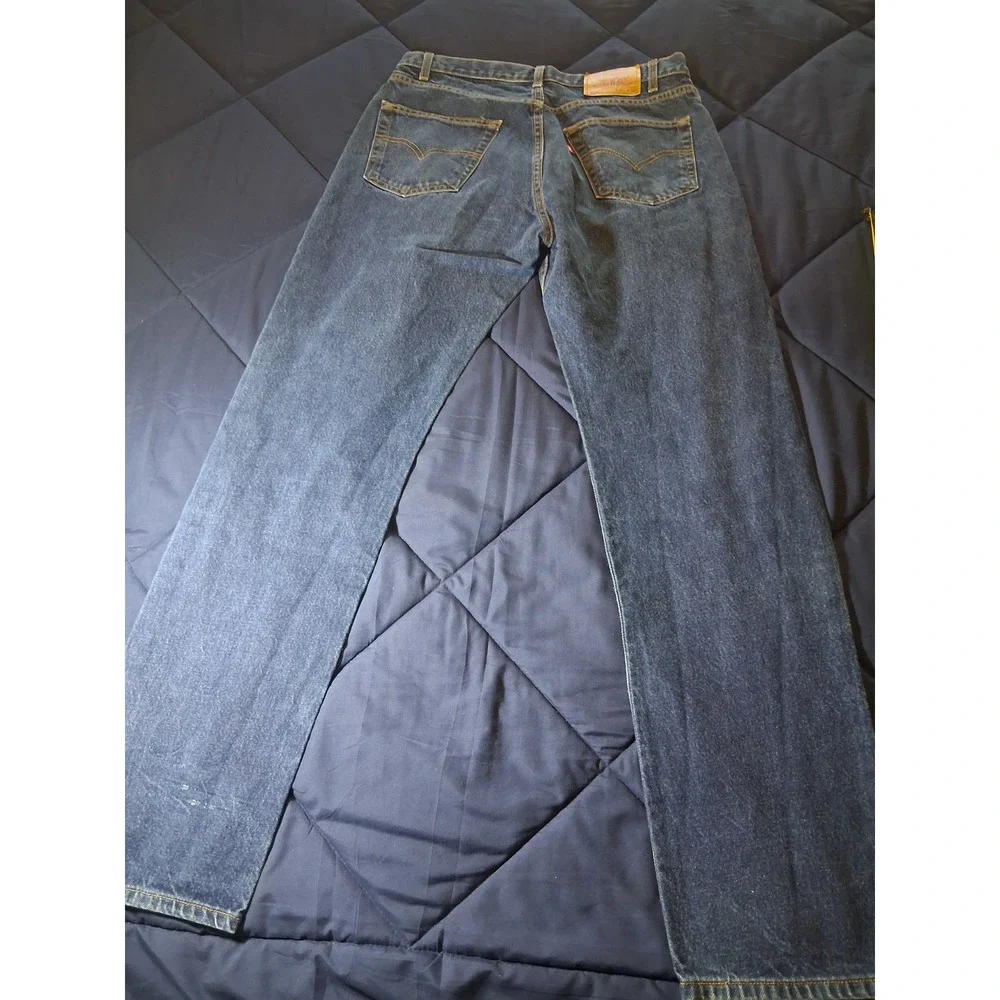 Levis 505 Mens 35x34 Vintage Regular Fit Straight Leg Blue Jeans Made in Canada